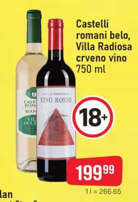 Castelli romani belo, Villa Radiosa crveno vino 750 ml