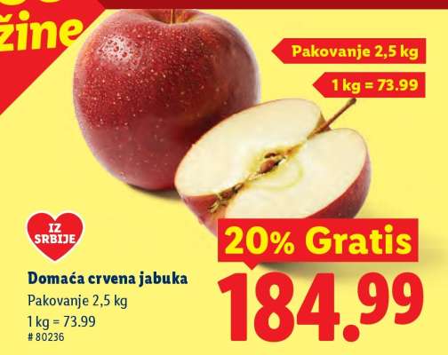 Domaća crvena jabuka