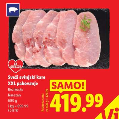 Sveži svinjski kare XXL pakovanje
