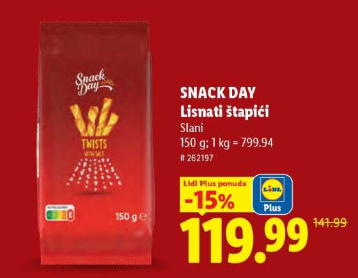 Snack Day Lisnati štapići