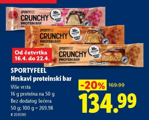 SPORTYFEEL Hrskavi proteinski bar