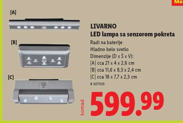 LIVARNO LED lampa sa senzorom pokreta