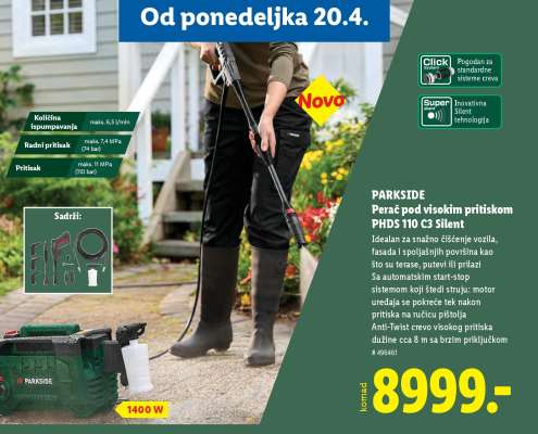 PARKSIDE Perač pod visokim pritiskom PHDS 110 C3 Silent