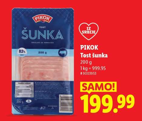 Pikok Tost šunka