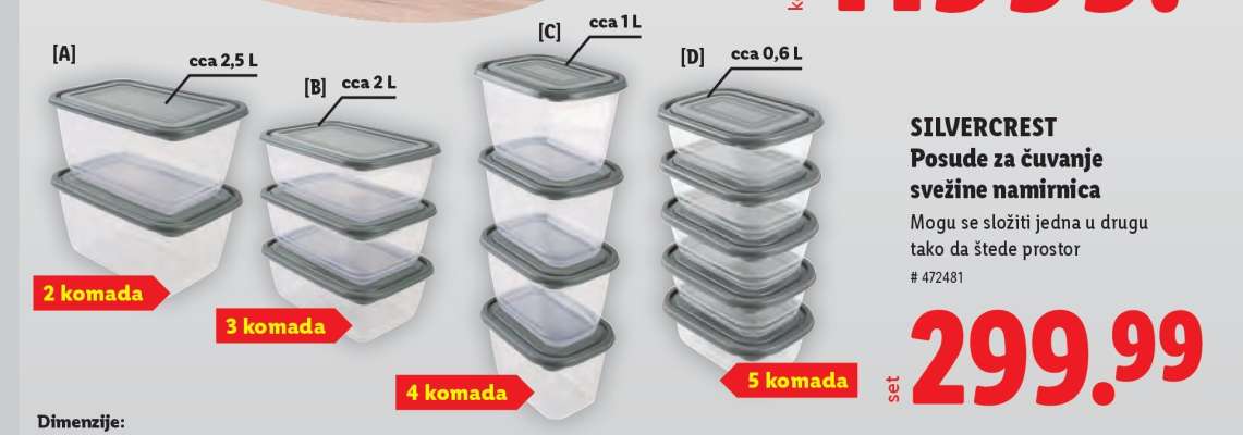 SILVERCREST Posude za čuvanje svežine namirnica