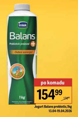 Jogurt Balans+ probiotic 1kg