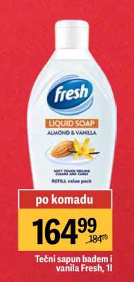 Tečni sapun badem i vanila Fresh, 1l