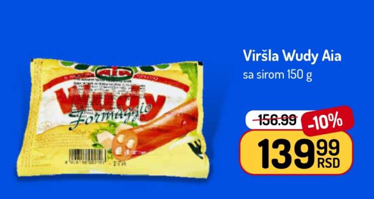 Viršla Wudy Aia sa sirom 150 g