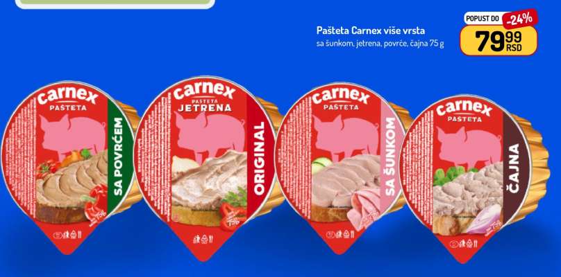 Pašteta Carnex više vrsta