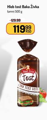 Hleb Tost Baka Živka tamni 500 g