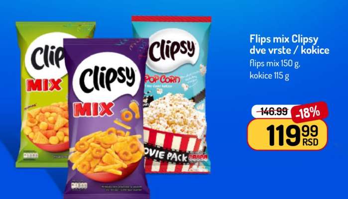 Flips mix Clipsy dve vrste / kokice