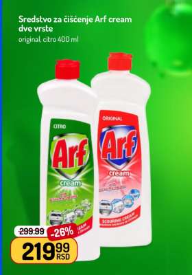 Sredstvo za čišćenje Arf cream dve vrste