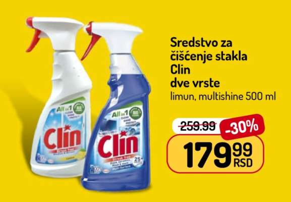 Sredstvo za čišćenje stakla Clin