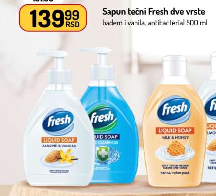 Sapun tečni Fresh dve vrste