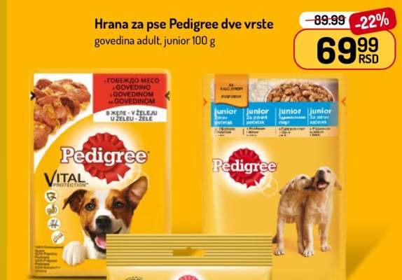 Hrana za pse Pedigree dve vrste