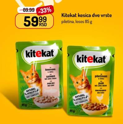 Kitekat kesica dve vrste