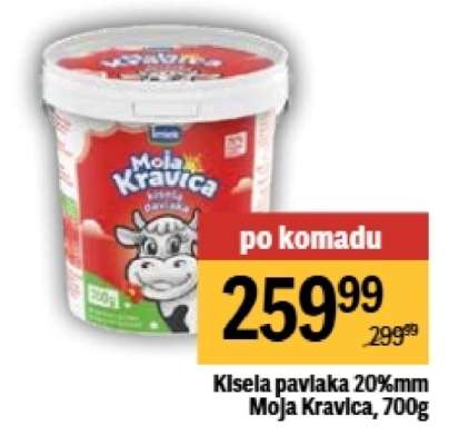 Kisela pavlaka 20% mm Moja Kravica 700g