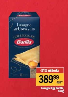 Lasagne Egg Barilla, 500g