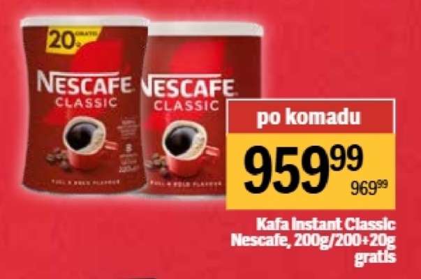 Kafa instant Classic Nescafe, 200g, 200+20g gratis