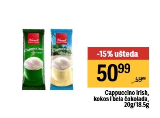 Cappuccino Irish, kokos i bela čokolada, 20g/18.5g