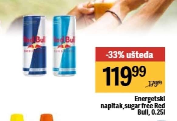 Energetski napitak Sugar free Red Bull, 0,25l