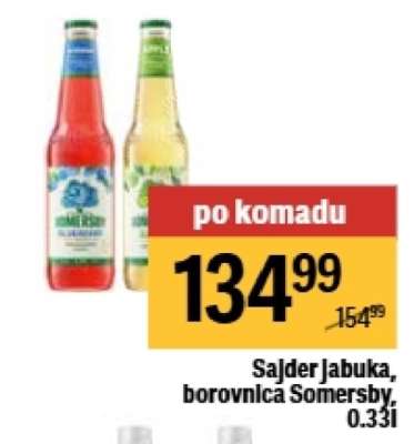 Sajder jabuka, borovnica Somersby, 0.33l
