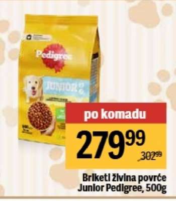 Briketi živilna povrće Junior Pedigree, 500g