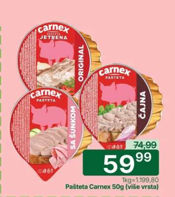 Pašteta Carnex 50g (više vrsta)
