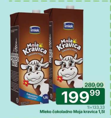 Mleko čokoladno Moja kravica 1,5l