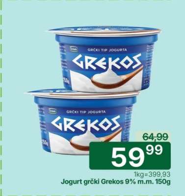 Jogurt grčki grekos 9% m.m. 150g