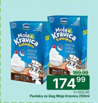Pavlaka za šlag Moja kravica 250ml