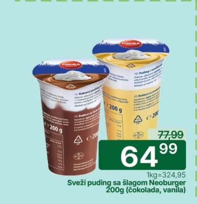 Sveži puding sa šlagom Neoburger