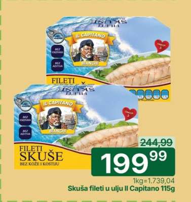 Skuša fileti u ulju Il capitano 115g