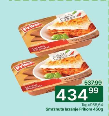 Smrznute lazanje Frikom 450g