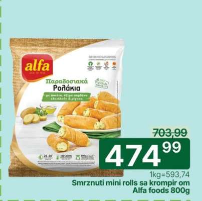 Smrznuti mini rolls sa krompir om Alfa foods 800g