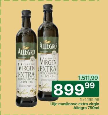 Ulje maslinovo extra virgin Allegro 750ml