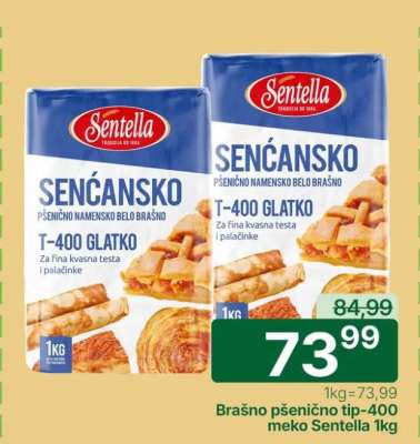 Brašno pšenično tip-400 meko Sentella 1kg