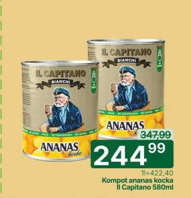 Kompot ananas kocka Il Capitano 580ml