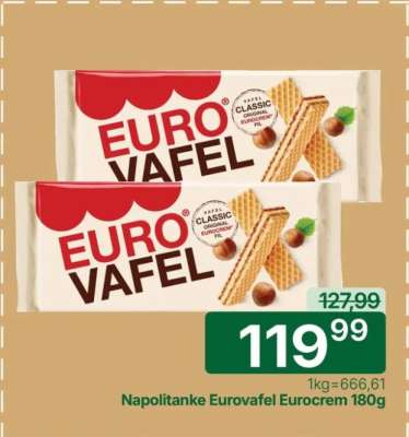 Napolitanke Eurovafel Eurocrem 180g