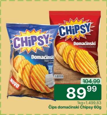 Čips domaćinski Chipsy 60g