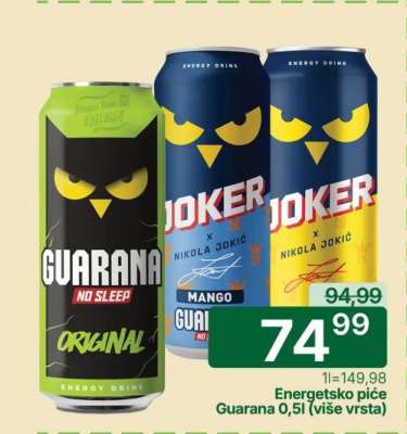 Energetsko piće Guarana 0,5l (više vrsta)