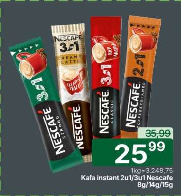 Kafa instant 2u1, 3u1 Nescafe