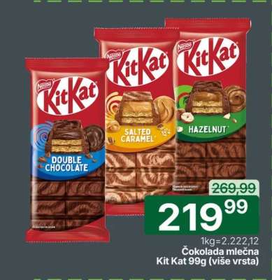 Čokolada mlečna Kit Kat 99g (više vrsta)