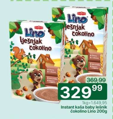 Instant kaša baby lešnik Čokolino Lino 200g