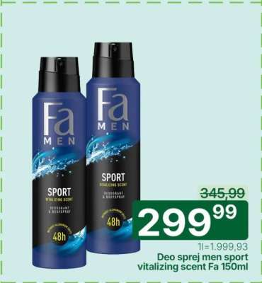 Deo sprej men sport vitalizing scent Fa 150ml