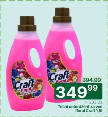 Tečni deterdžent za veš floral Craft 1,5l
