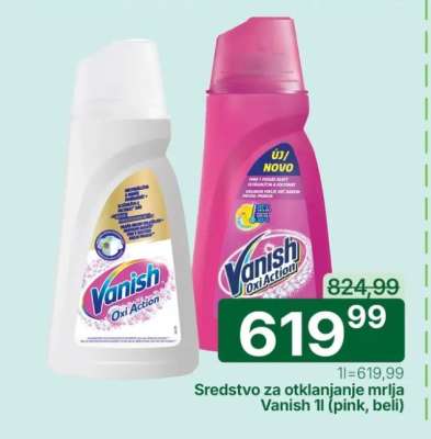 Sredstvo za otklanjanje mrlja Vanish 1l (pink, beli)