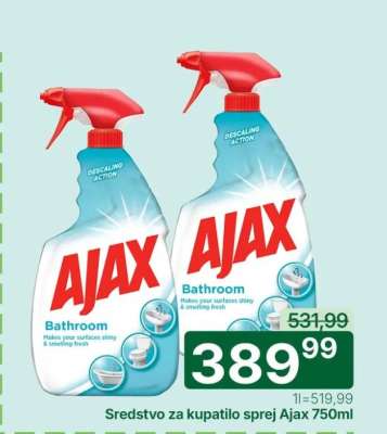 Sredstvo za kupatilo sprej Ajax 750ml