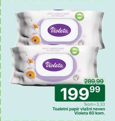 Toaletni papir vlažni neven Violeta 60 kom.