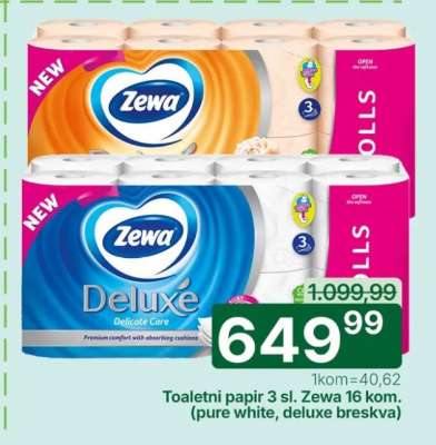 Toaletni papir 3 sl. Zewa 16 kom.
